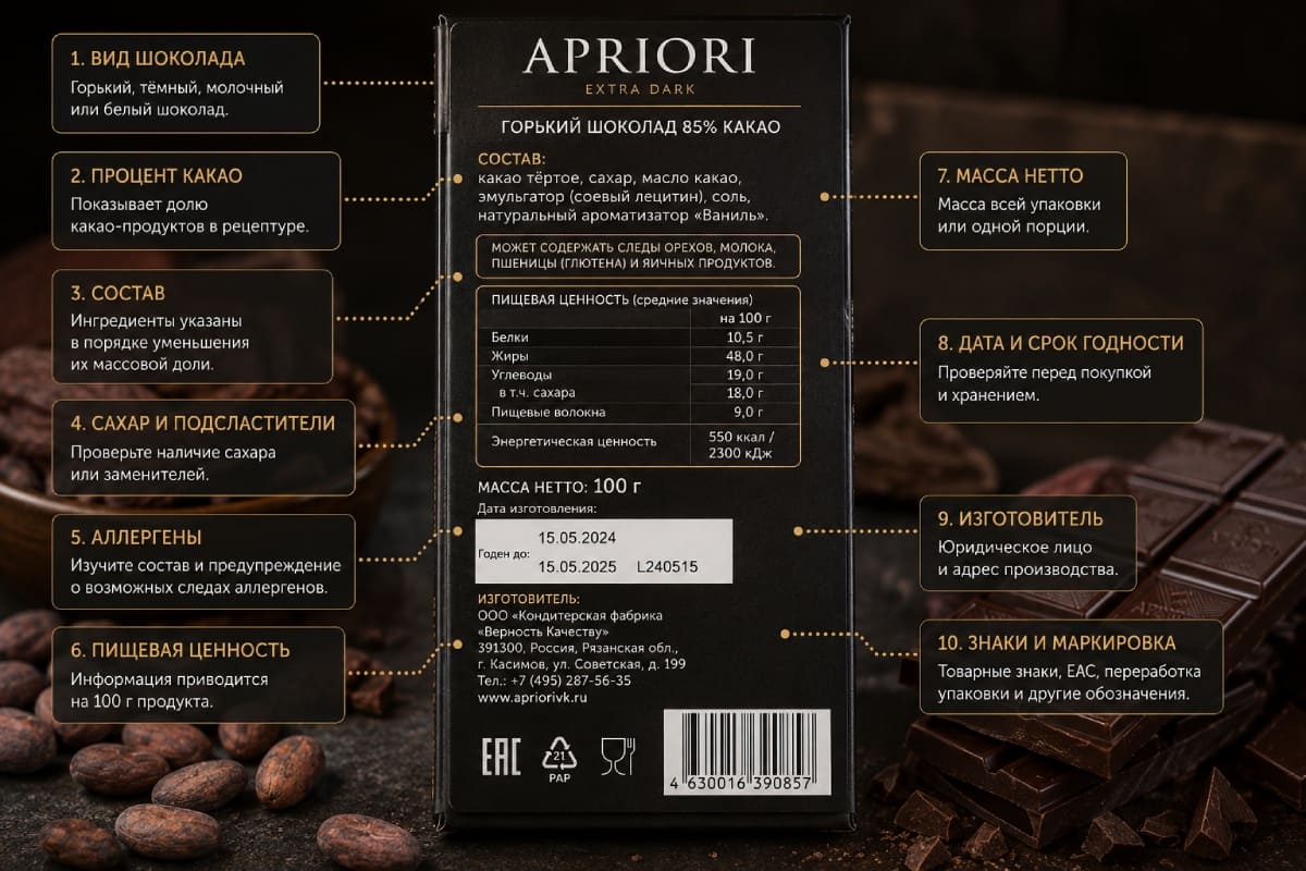 Как читать состав и маркировку шоколада APRIORI